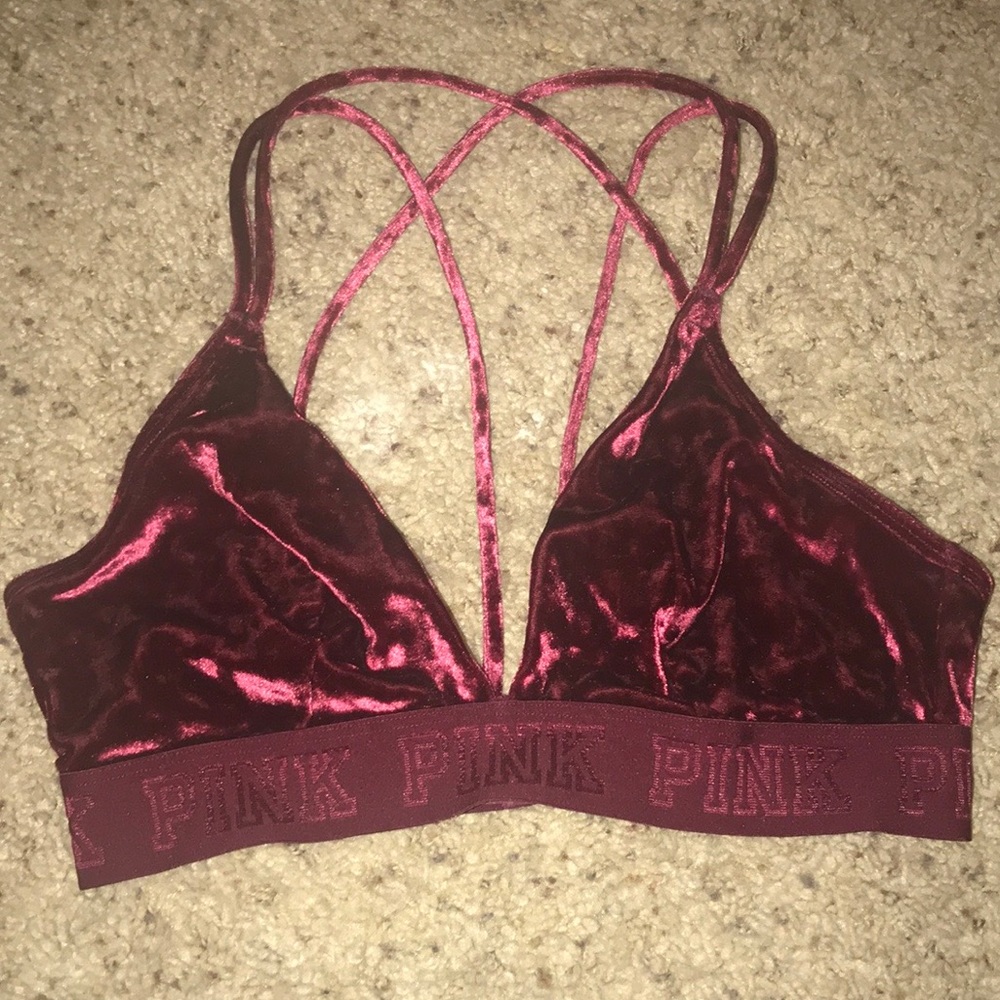 Pink velvet bras.  Both are size medium.
